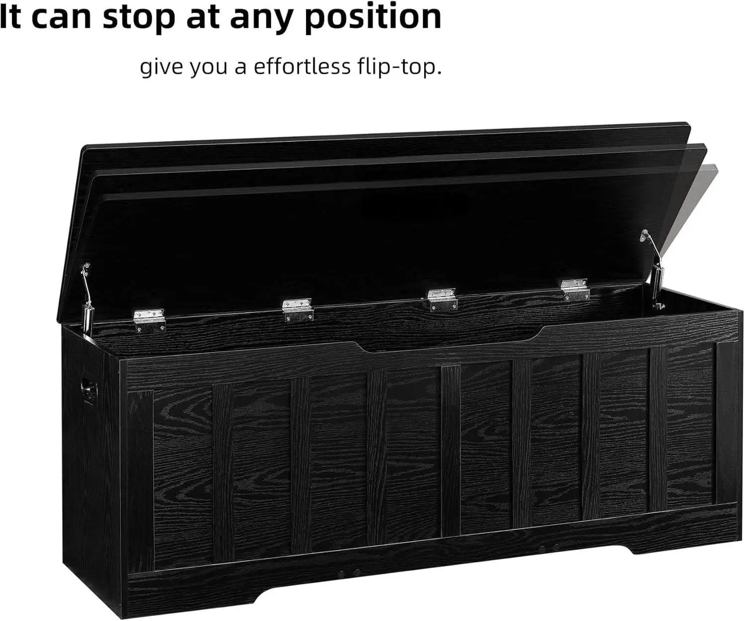 ExtraLarge 51.2 InchesHigh Storage Chest Bench Black from PriceLows™
