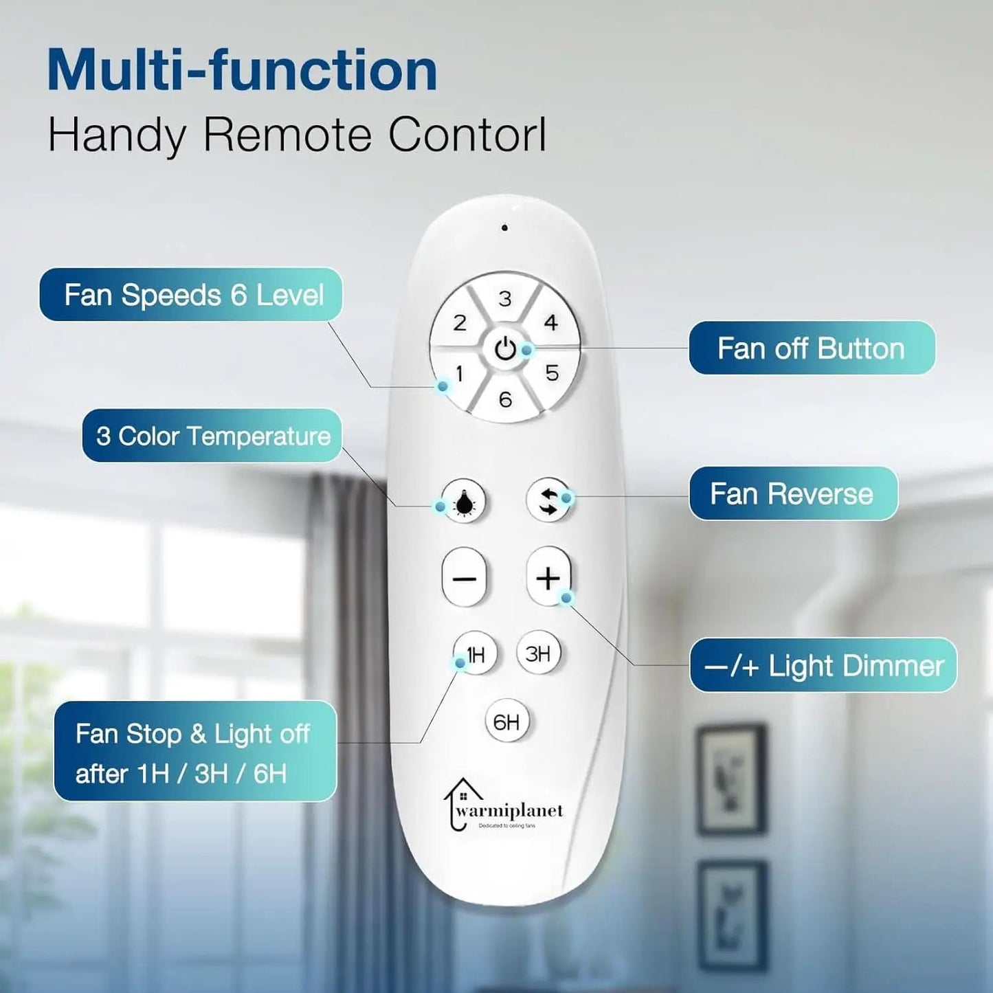 62-Inch Ceiling Fan With Lights And Remote Control Black from PriceLows™