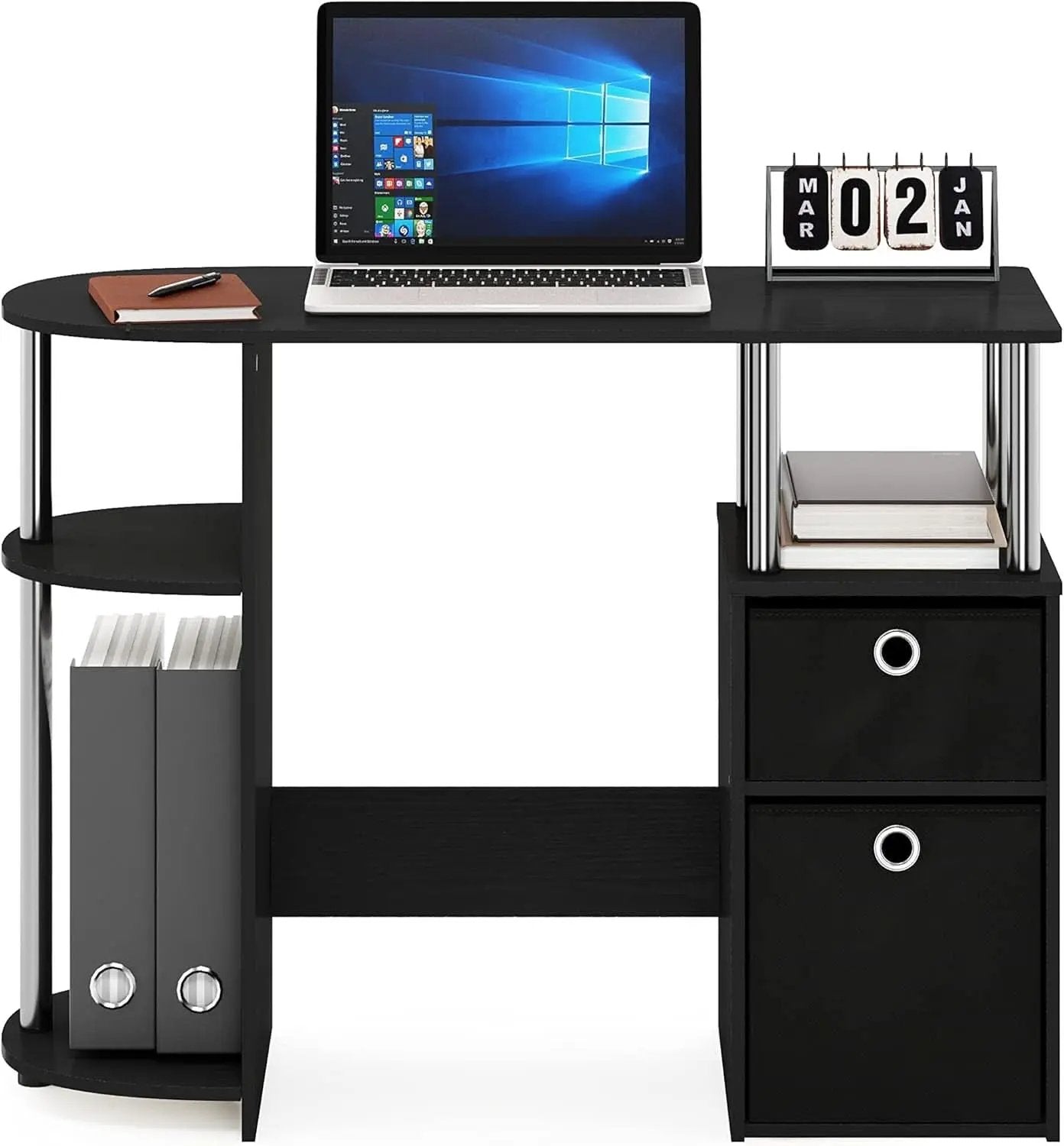 Jaya Computer Study Desk With Storage Americano Chrome from PriceLows™