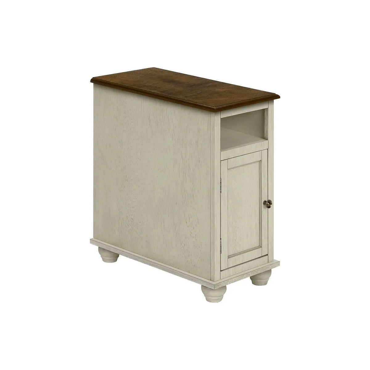 Accent End Table | Two-Tone Storage | Traditional | Beveled Top