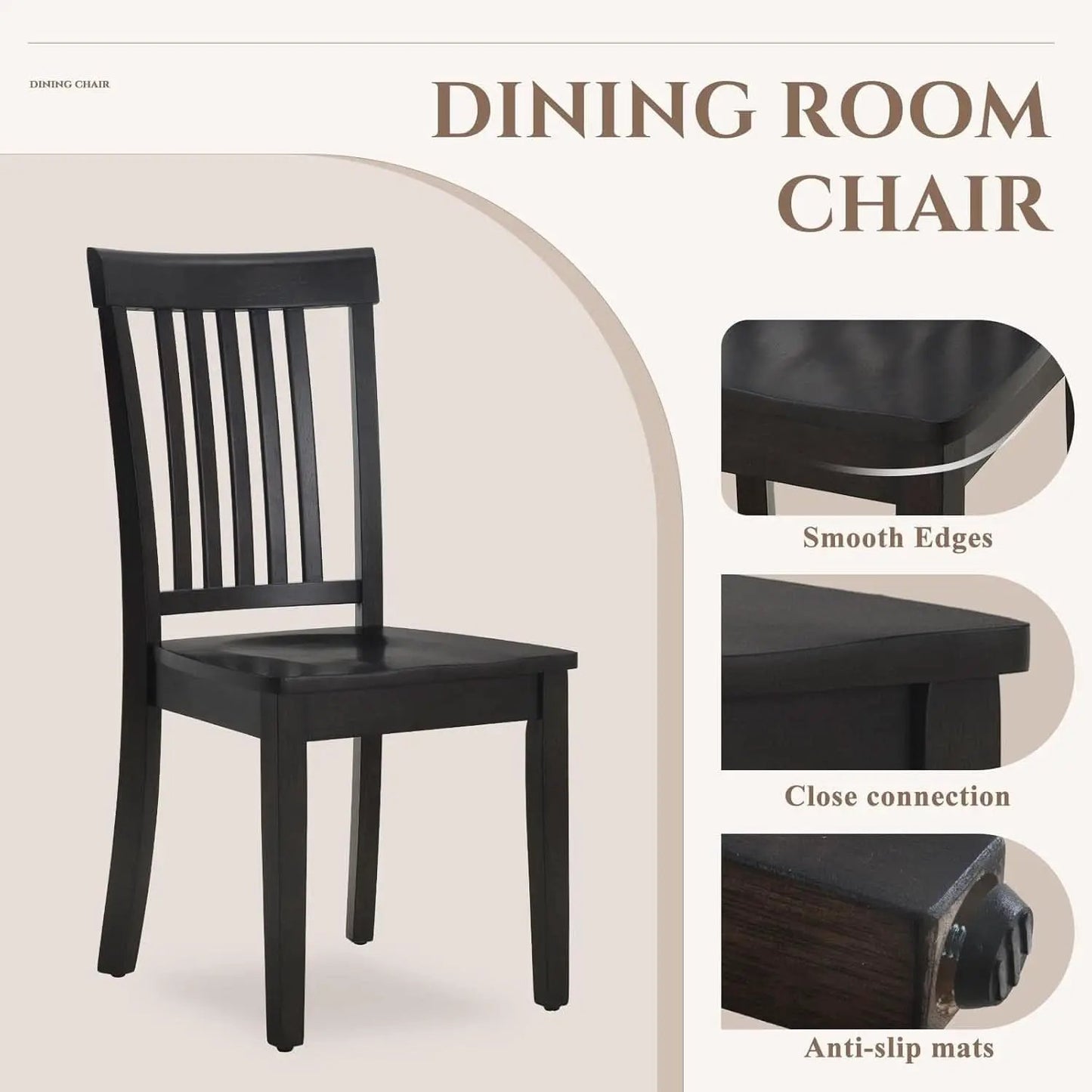 Wooden Windsor Dining Chairs Set Of 6 Dark Brown With Spindle Back from PriceLows™