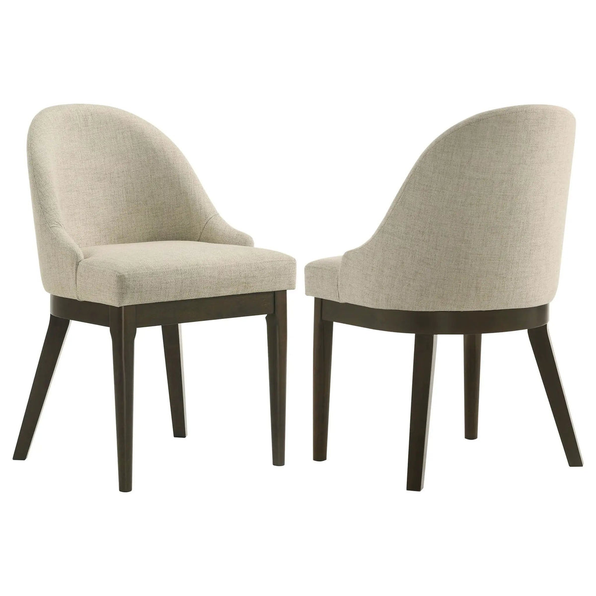 Reseda Upholstered Dining Side Chair Beige (Set of 2) | 20.75 x 22.75 x 35.25 in | Rubberwood & Fabric | Dining Room