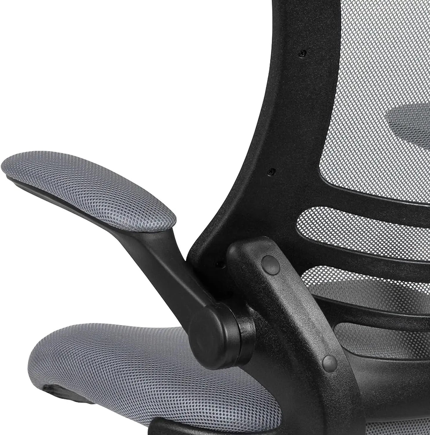 Kelista Mid Back Swivel Office Chair With Height Adjustable Dark Gray Mesh from PriceLows™