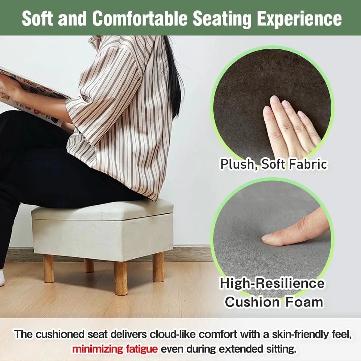 Multifunctional Storage Ottoman With Hidden Lid from PriceLows™