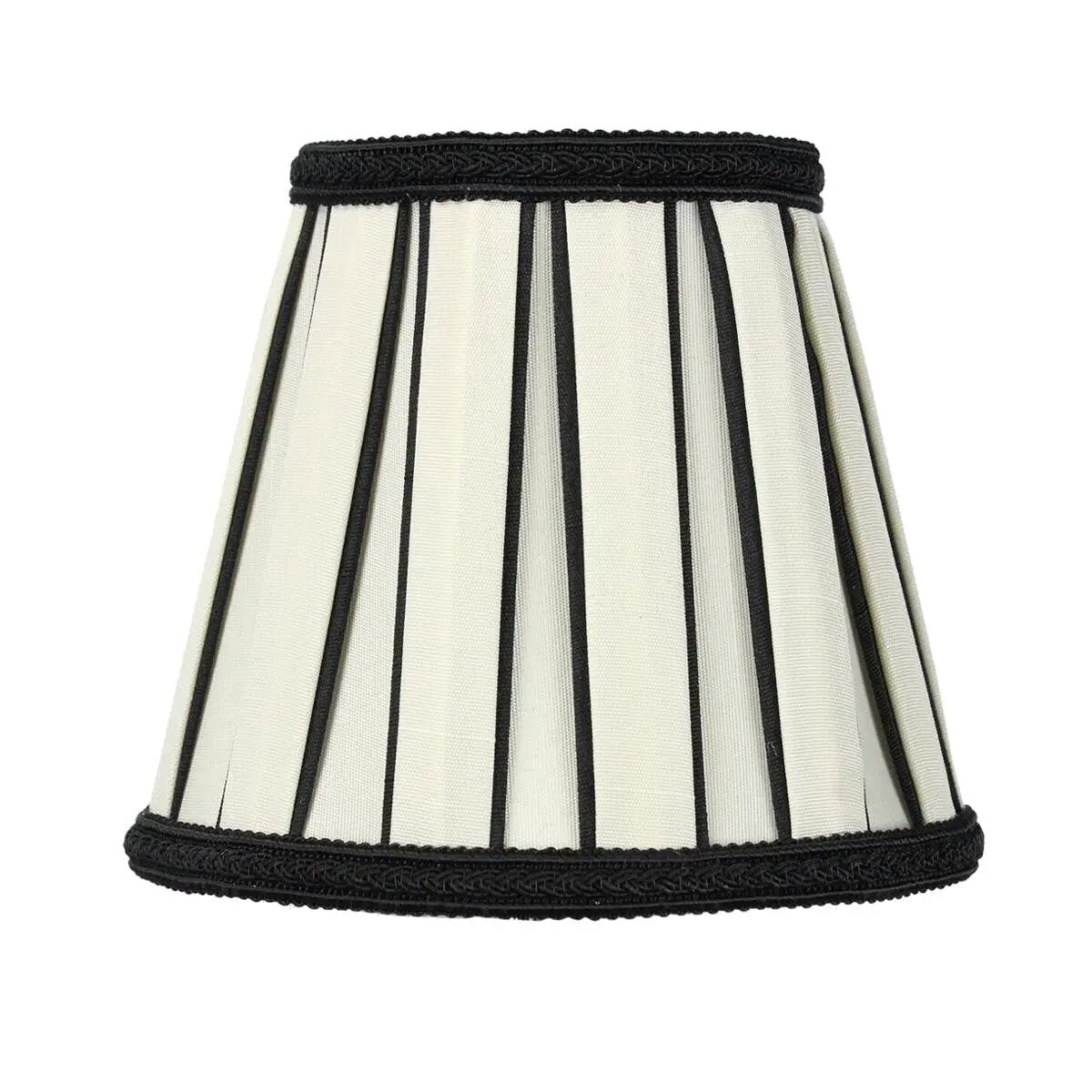 Chandelier Lampshade | 5 Inch Square | Eggshell Shantung | Black Clip-On