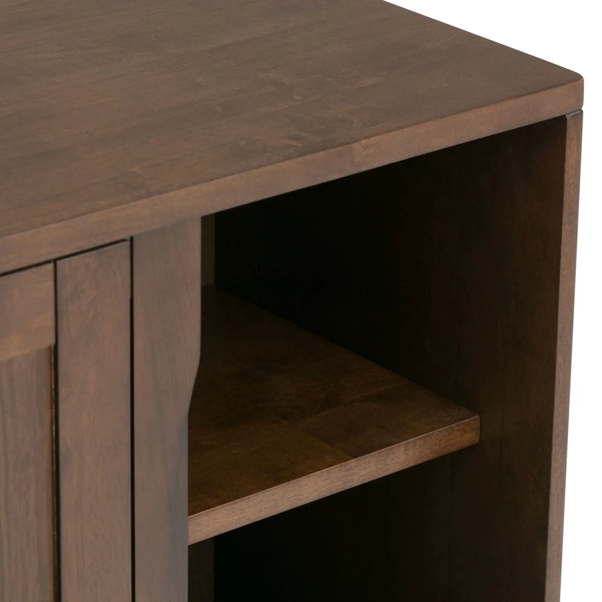 Harper Low Storage Cabinet | Handcrafted Rubberwood | Two Sliding Doors | Two Adjustable Shelves