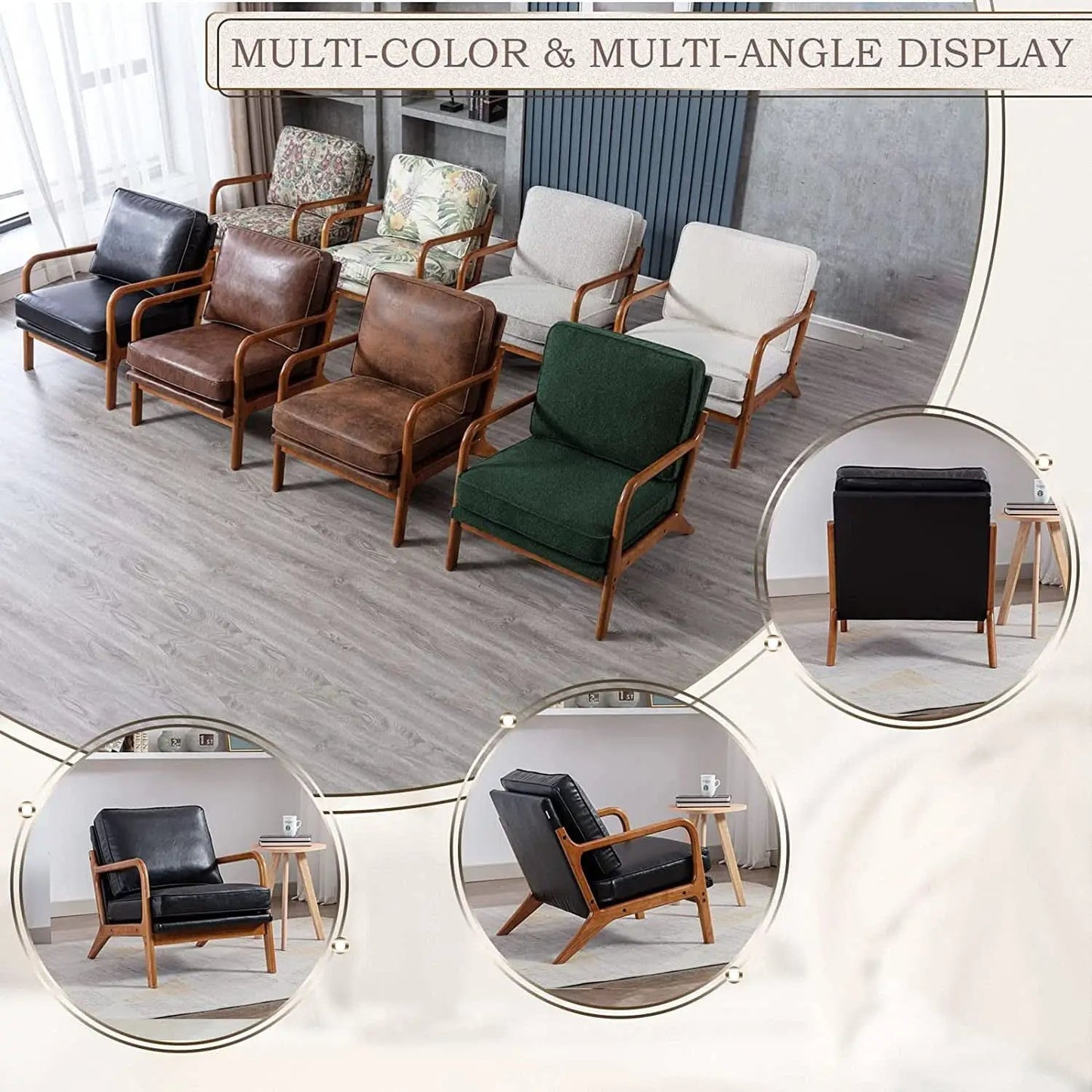 Modern Black Accent Chair With Thick Cushioned Seat from PriceLows™