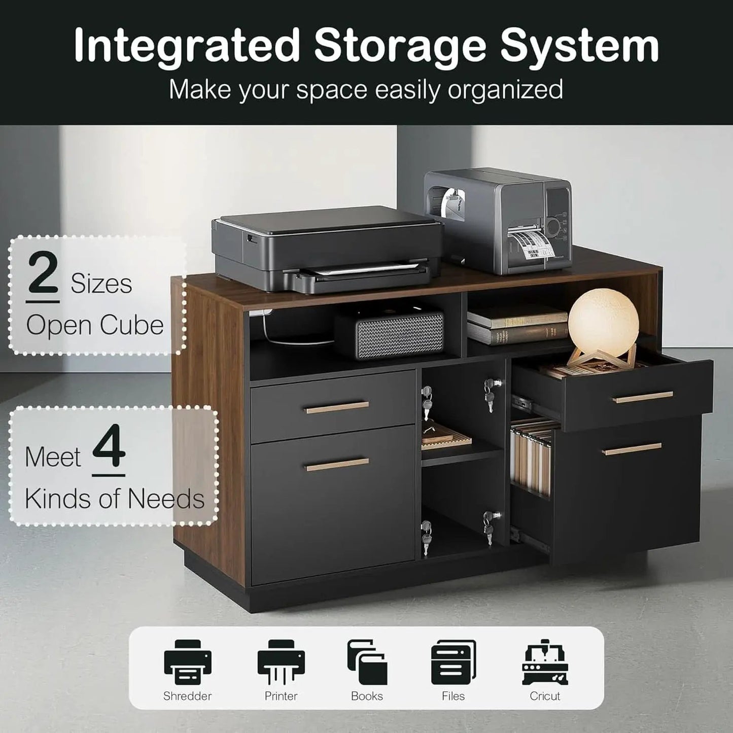 71 Inches Electric Standing Desk Lockable Cabinets from PriceLows™
