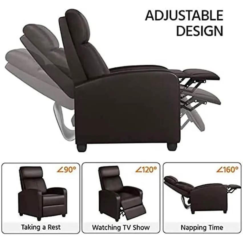 Set Of 2 PU Leather Padded Recliner Chairs For Living Room from PriceLows™