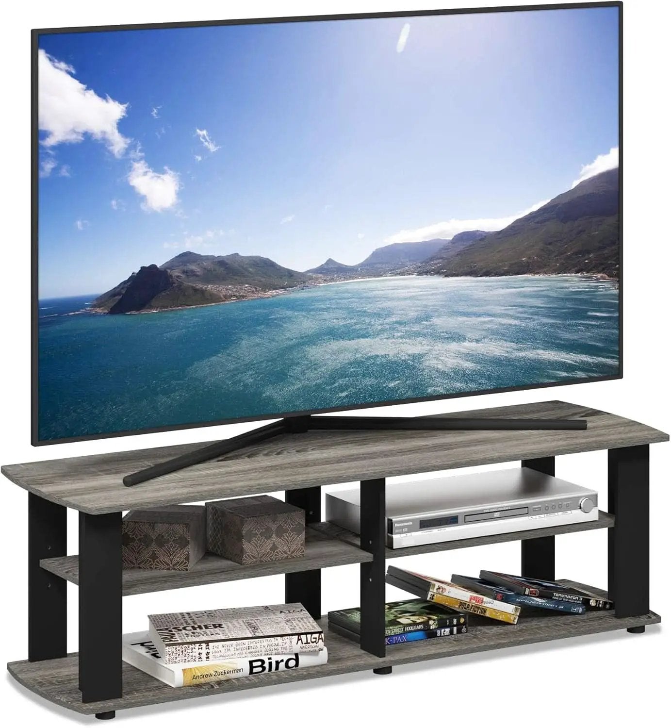 Nelly Entertainment Center TV Stand 43 Inch Wide Grey Black from PriceLows™