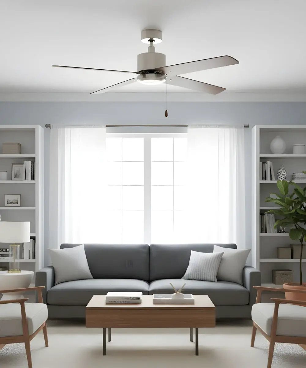 Ceiling Fan | 52 Inch | 4 Blade | Brushed Nickel Walnut