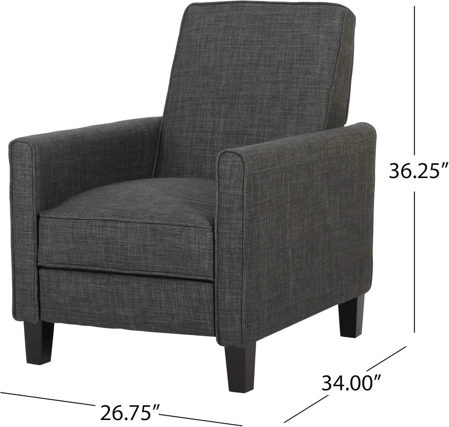 Emmie Fabric Recliner Set Of 2 Moss Gray Recliners from PriceLows™