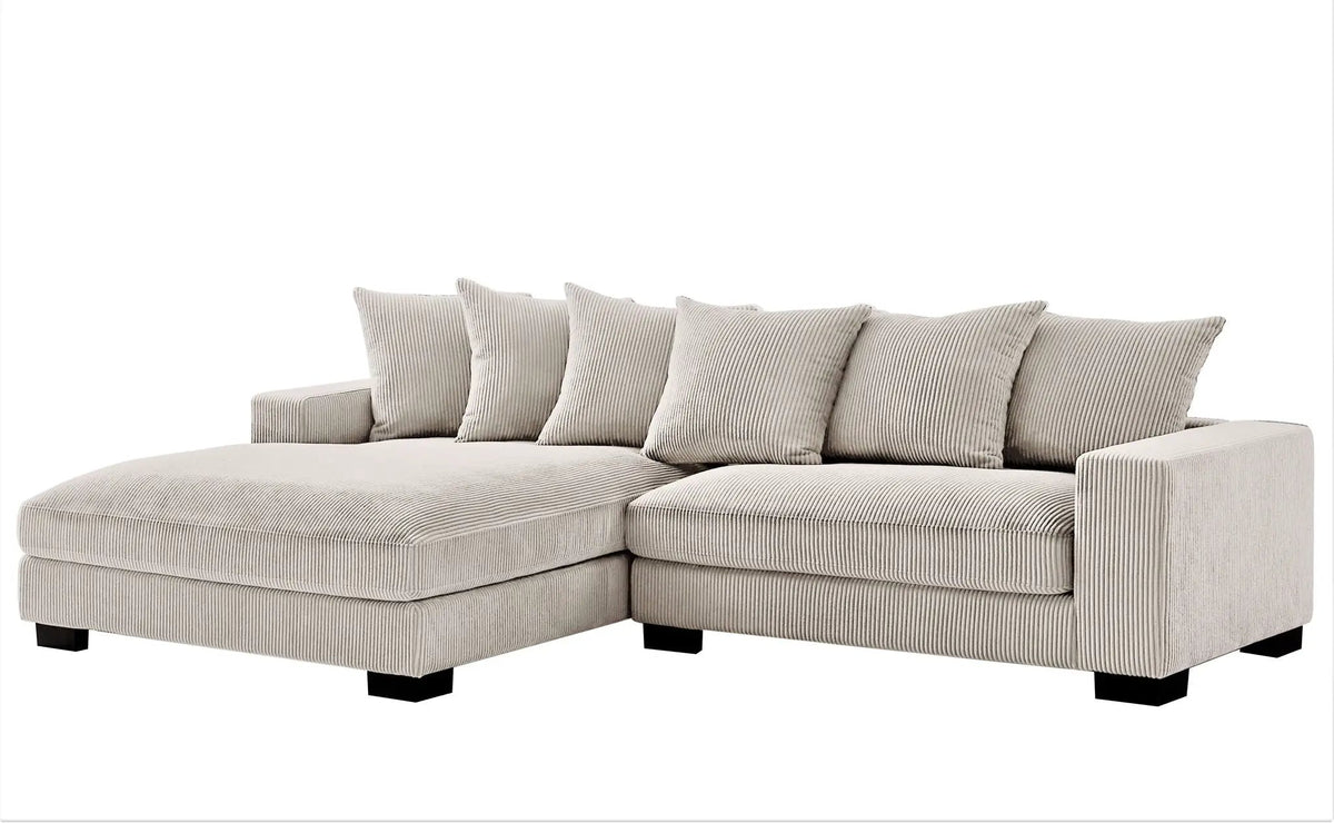 Luxe Oversized Sectional Sofa | 2 Piece L Shaped Couch | Chaise Included | Deep-Seated Design
