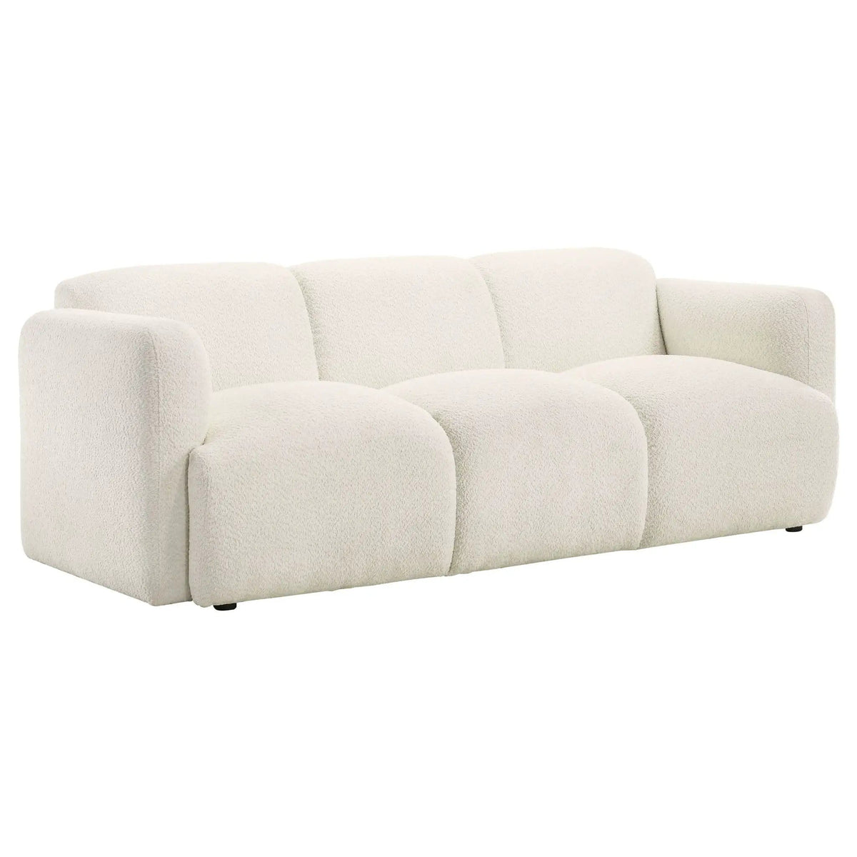 Dorset 2-piece Upholstered Round Track Arm Sofa Set | 2-Piece Set | Fabric | White