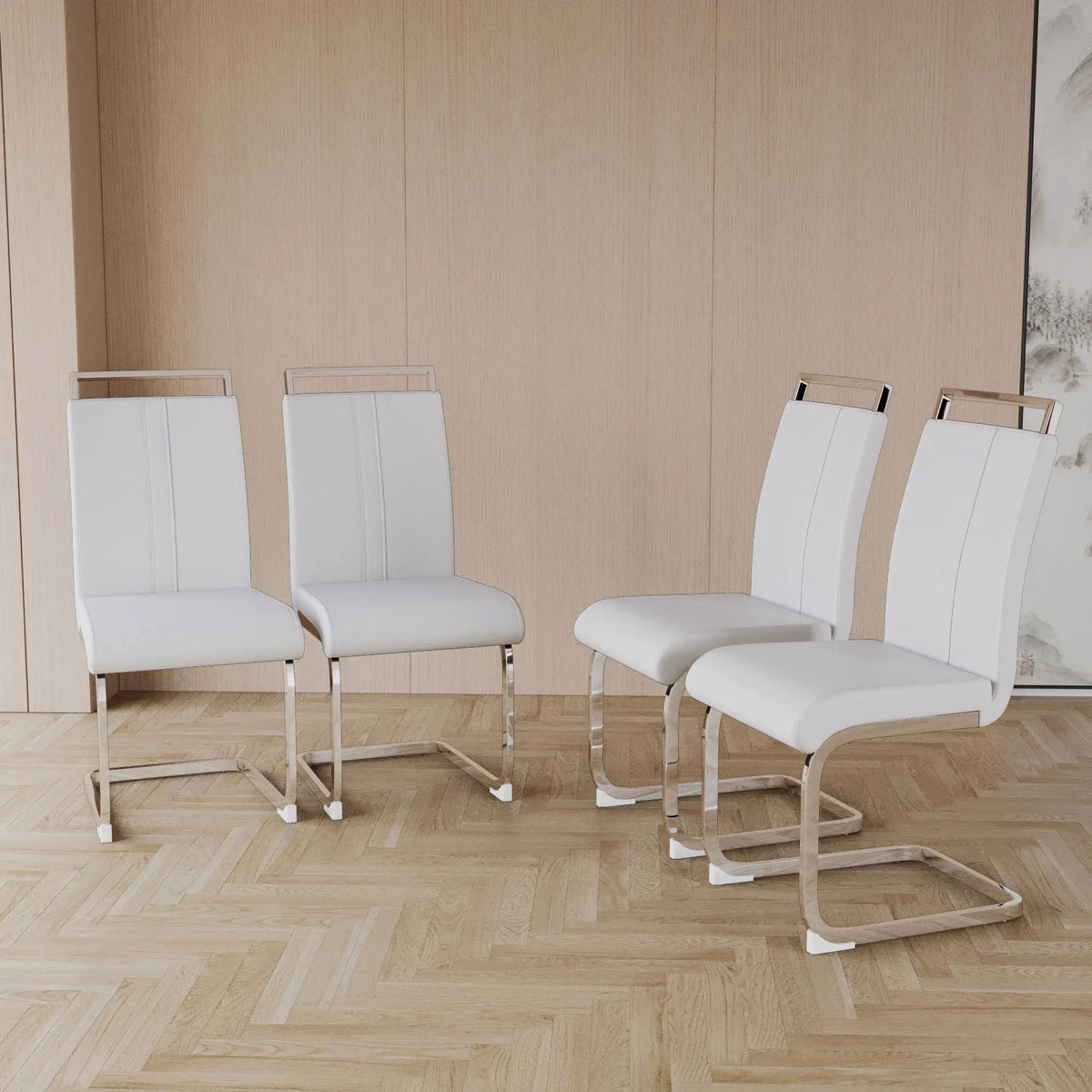 Modern Dining Chairs | Padded Seat | High Back | Accessory Bag Included