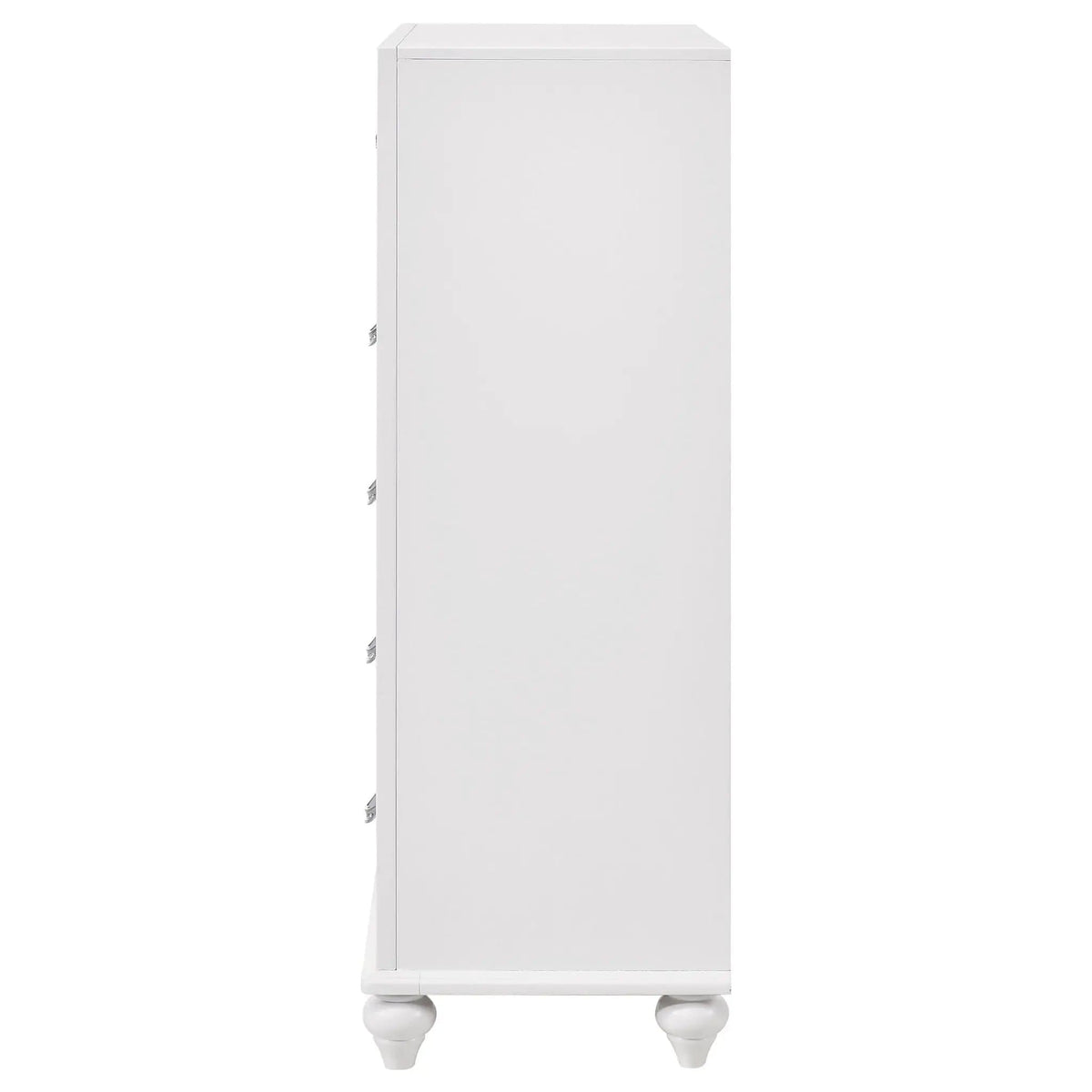 Barzini 5-drawer Bedroom Chest | 35.5 x 16.5 x 49.5 in | Crystal | White