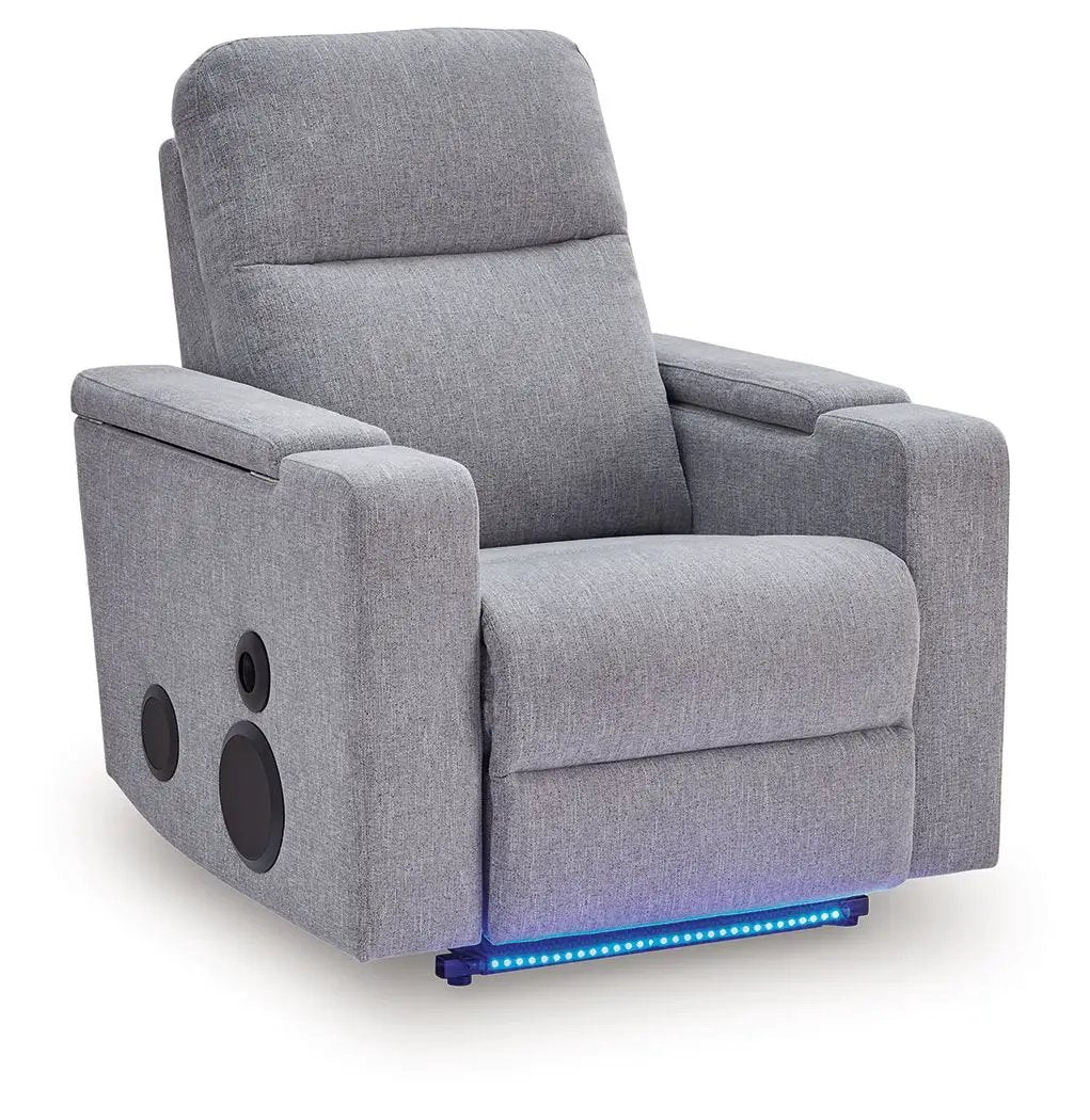 Pineland Glider Power Recliner | Pewter | Audio System | 22.63 Inch Seat Width