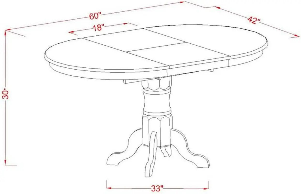 Oval Solid Wood Dining Table With Butterfly Leaf Espresso from PriceLows™
