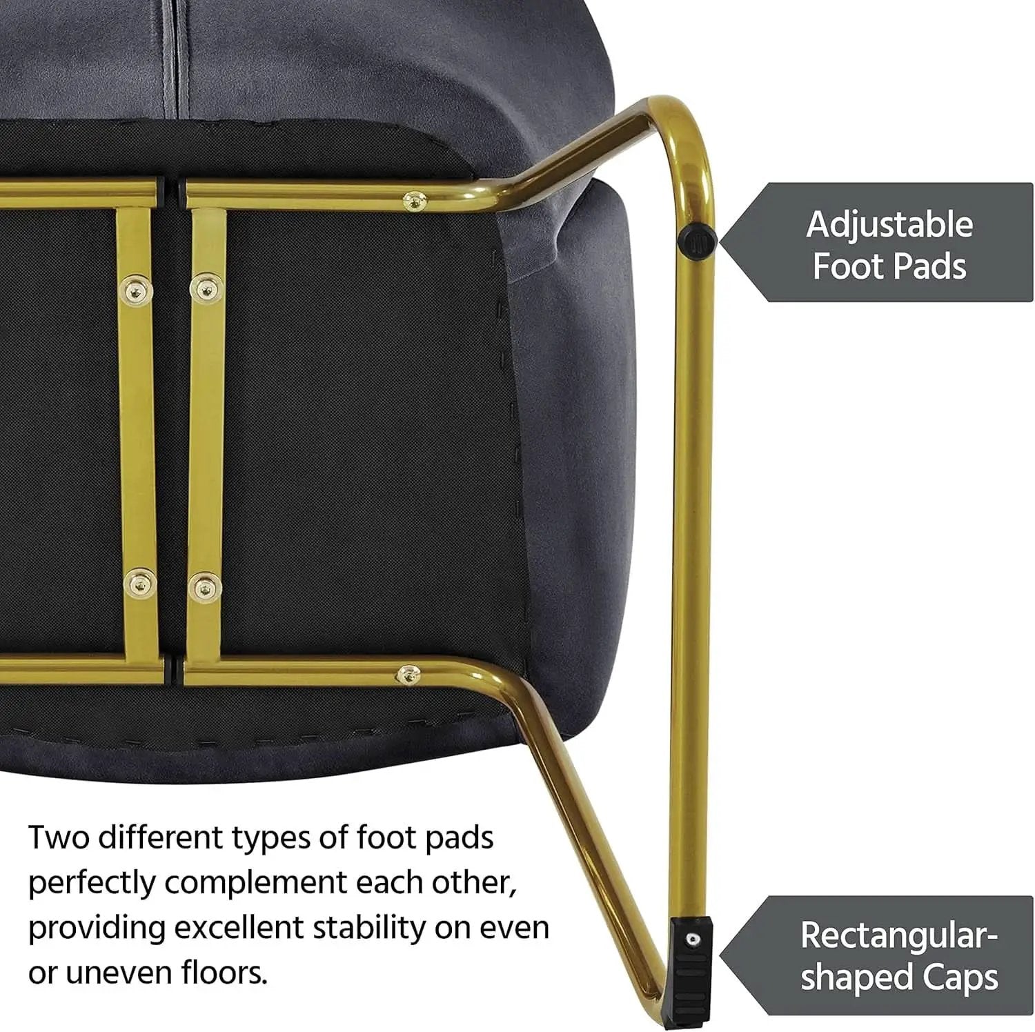 Flower Shape Velvet Armchair With Golden Legs Dark Gray from PriceLows™