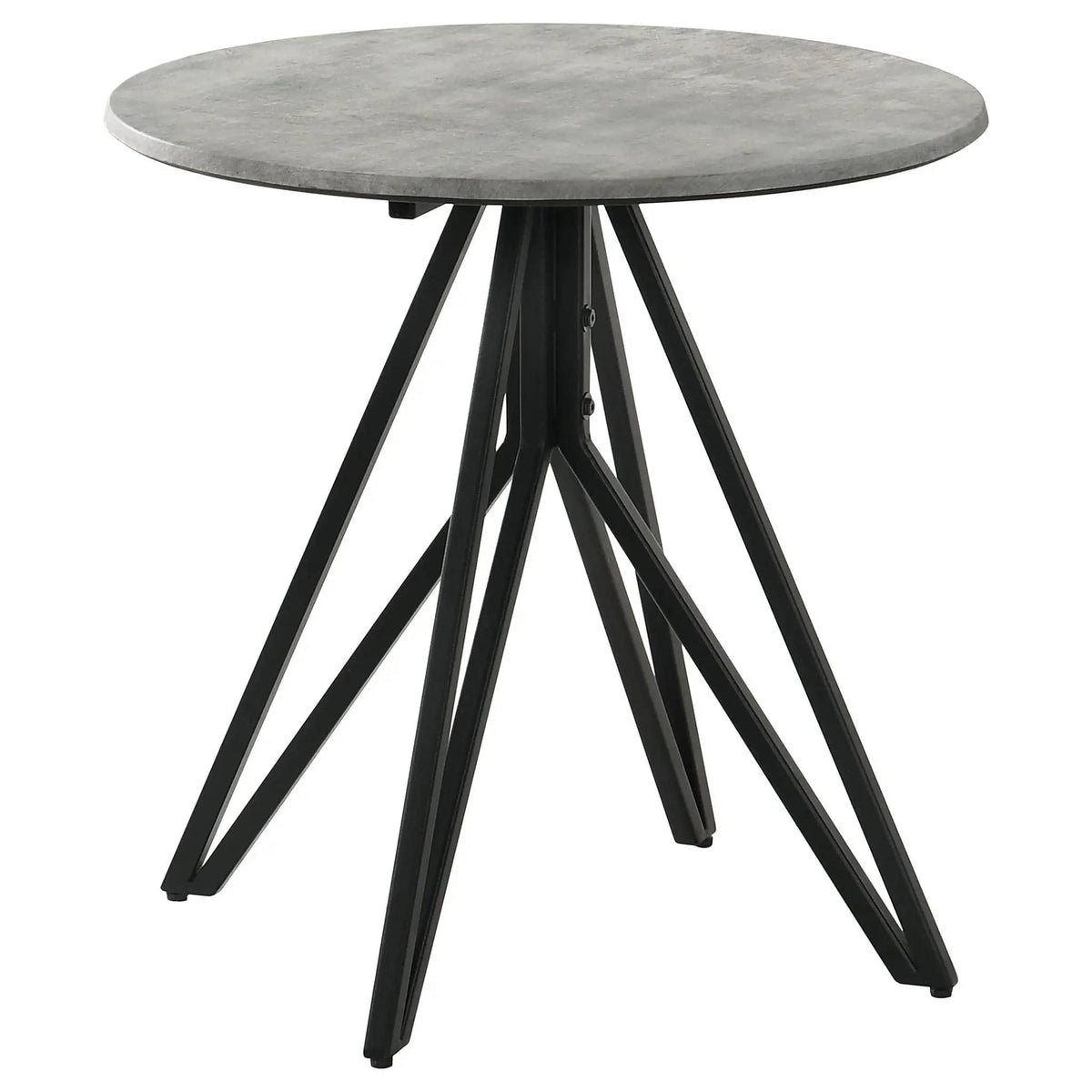 Hadi Round SmartTop Side End Table Cement and | 23.5 x 23.5 x 23.75 in | Metal | Gunmetal