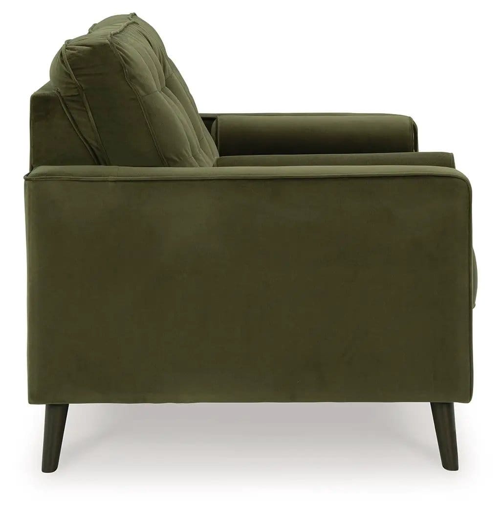 Reveon Lakes Loveseat | 61 x 38 x 38 in | Velvet | Olive