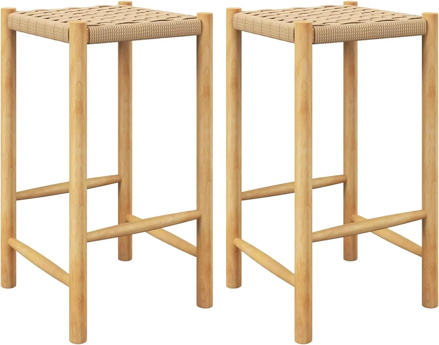 26 Inch Counter Height Wood Bar Stools Set of Two from PriceLows™