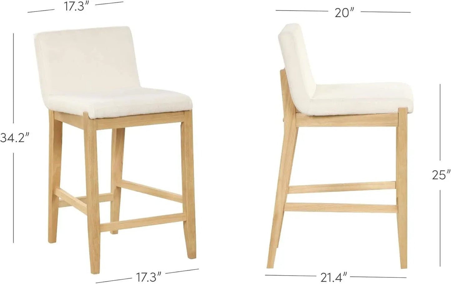 Gracie Modern Counter Height Bar Stool Cream Boucle from PriceLows™