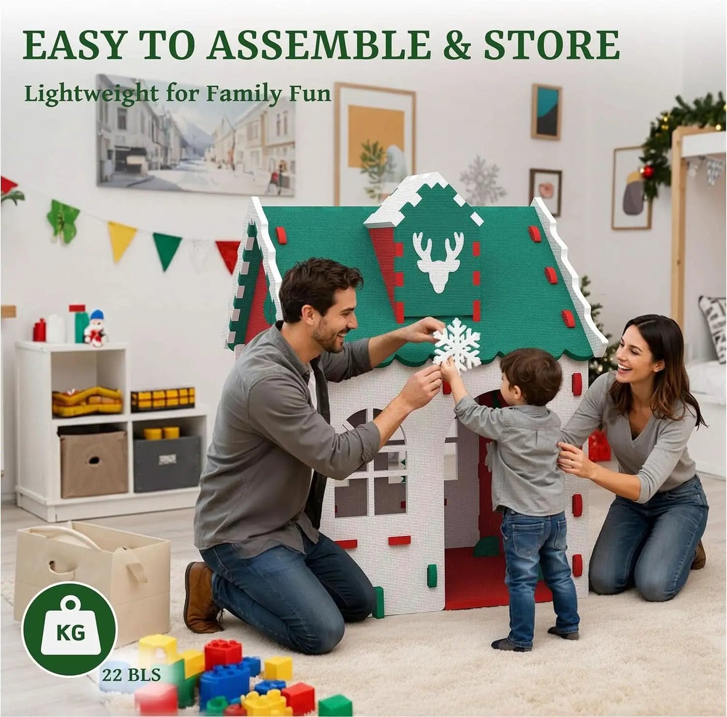 Holiday Season Kids Indoor Outdoor White EVA Playhouse from PriceLows™