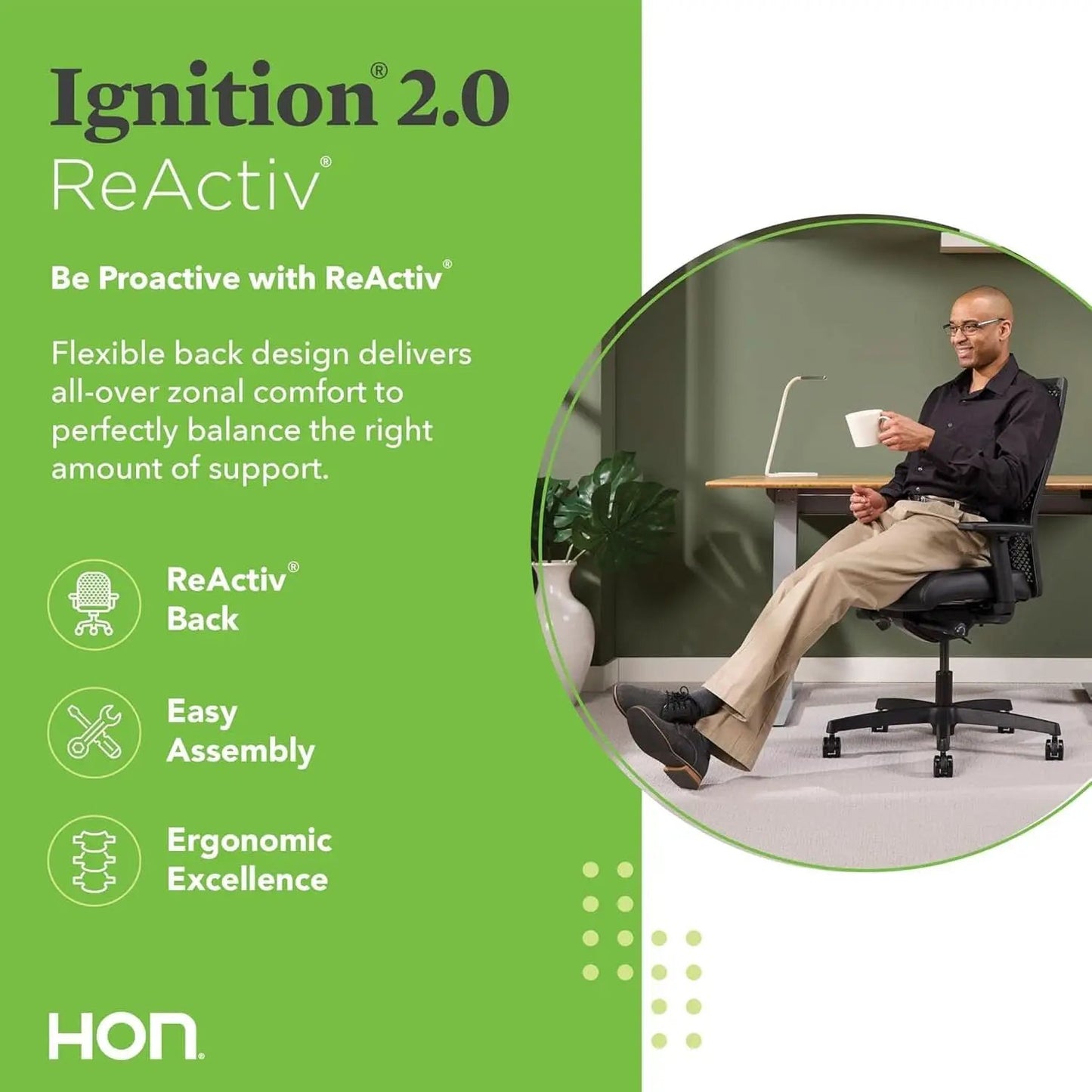 Ignition 2.0 Reactiv Ergonomic Office Chair With Lumbar Support Blue from PriceLows™