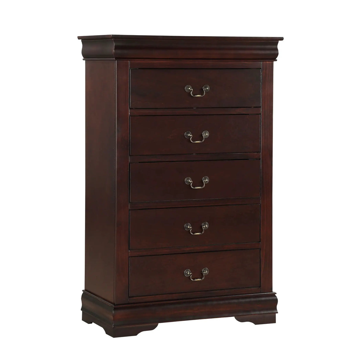 Louis Philip Cherry Chest | Five Deep Drawers | Soft Close