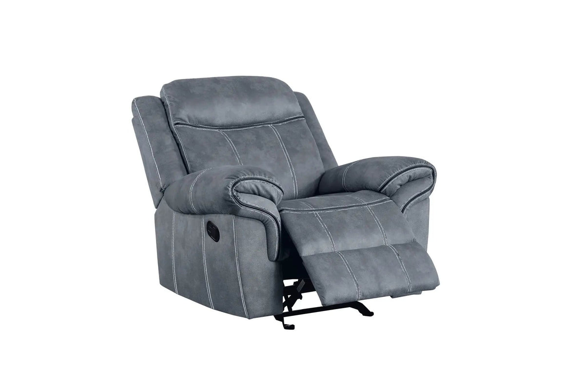 Zubaida Two Tone Glider Recliner Glider Chair | 2 Pieces | Fabric & Metal | Living Room