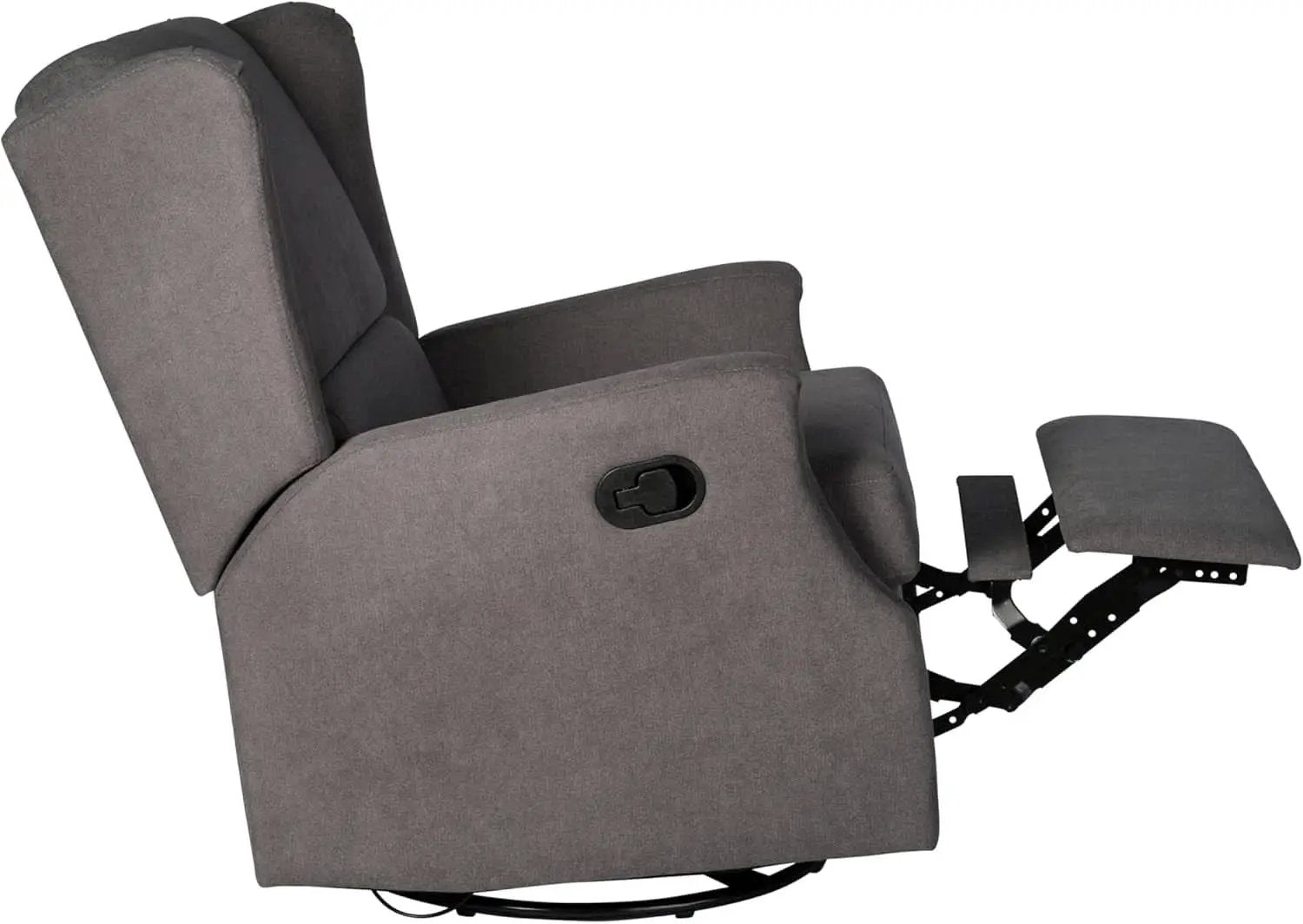 Omma Wingback Swivel Glider Recliner Dark Gray Upholstered from PriceLows™
