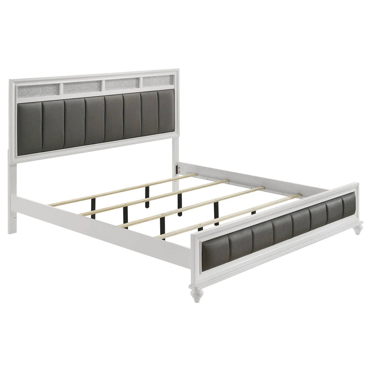 Barzini Wood Eastern King Panel Bed | 79.25 x 84.75 x 56 in | Wood | White
