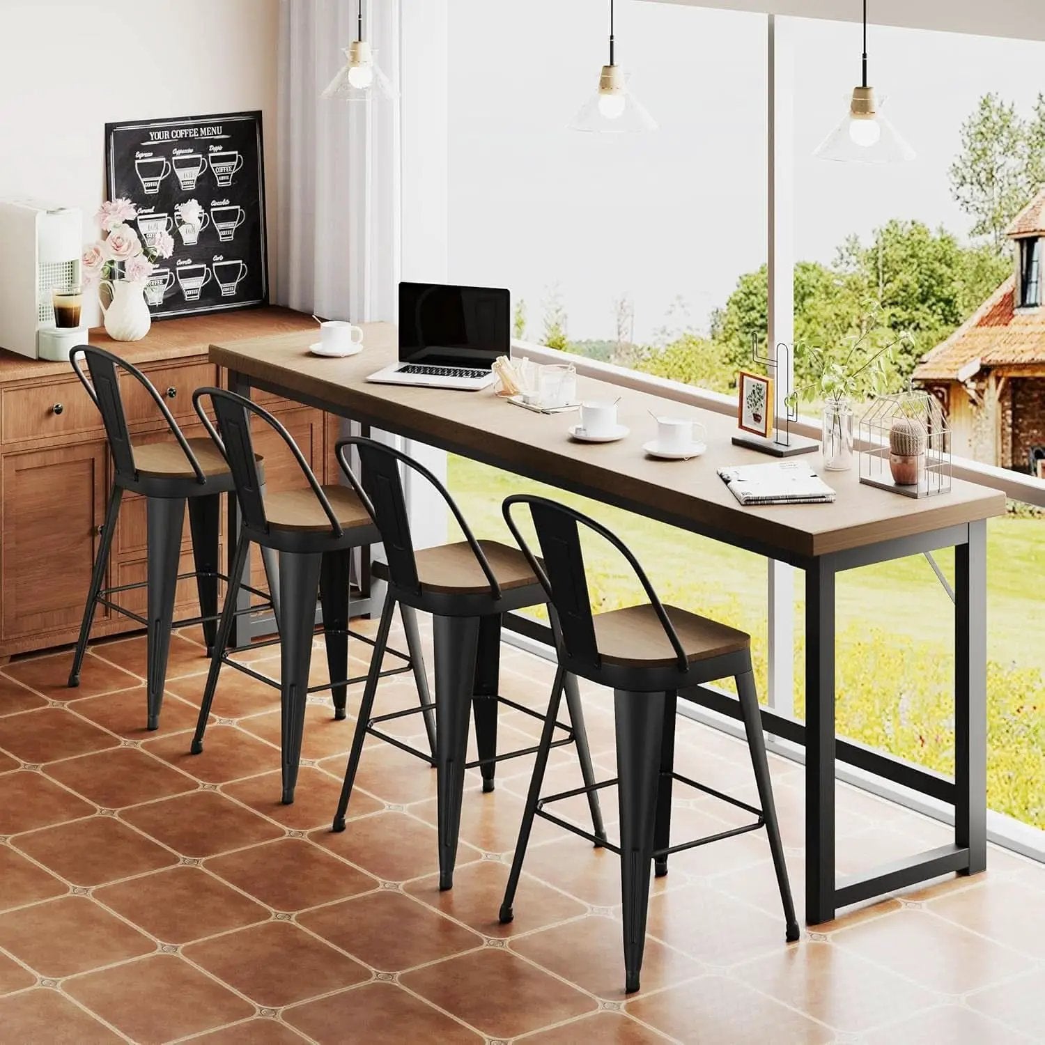 Industrial 24 Inch Bar Stools Set of Four from PriceLows™