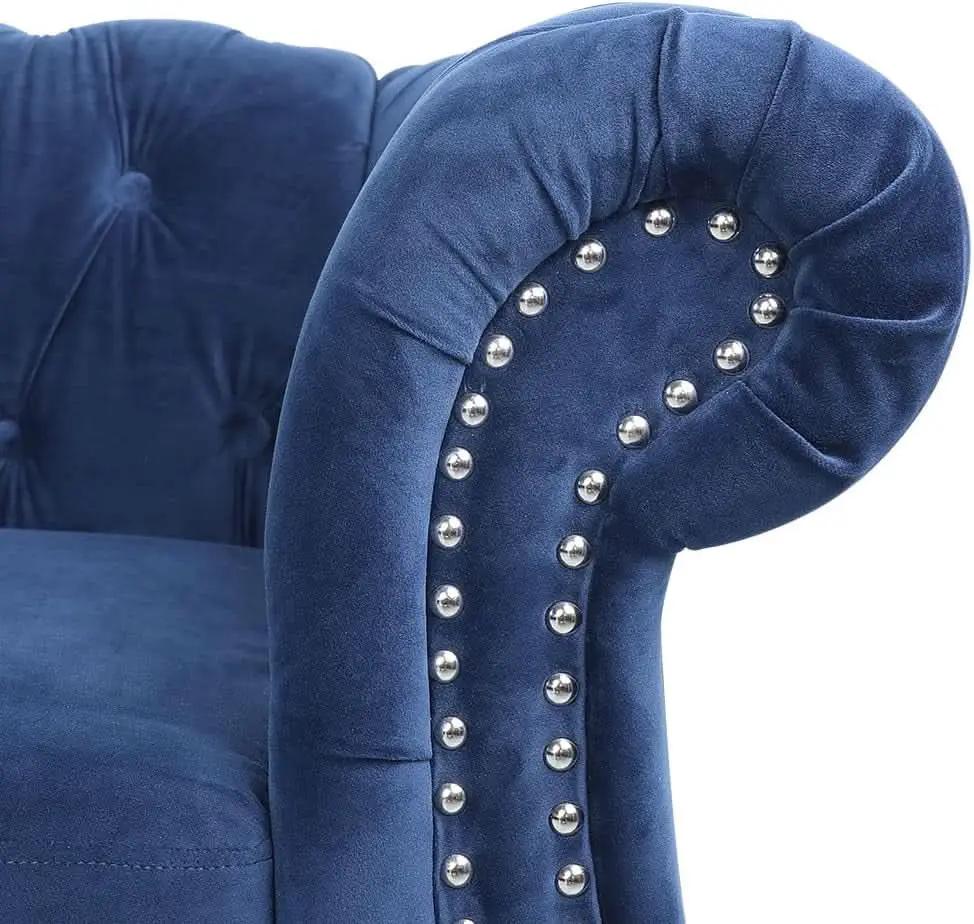 Blue Velvet 3 Piece Sectional Sofa Set With Tufting from PriceLows™