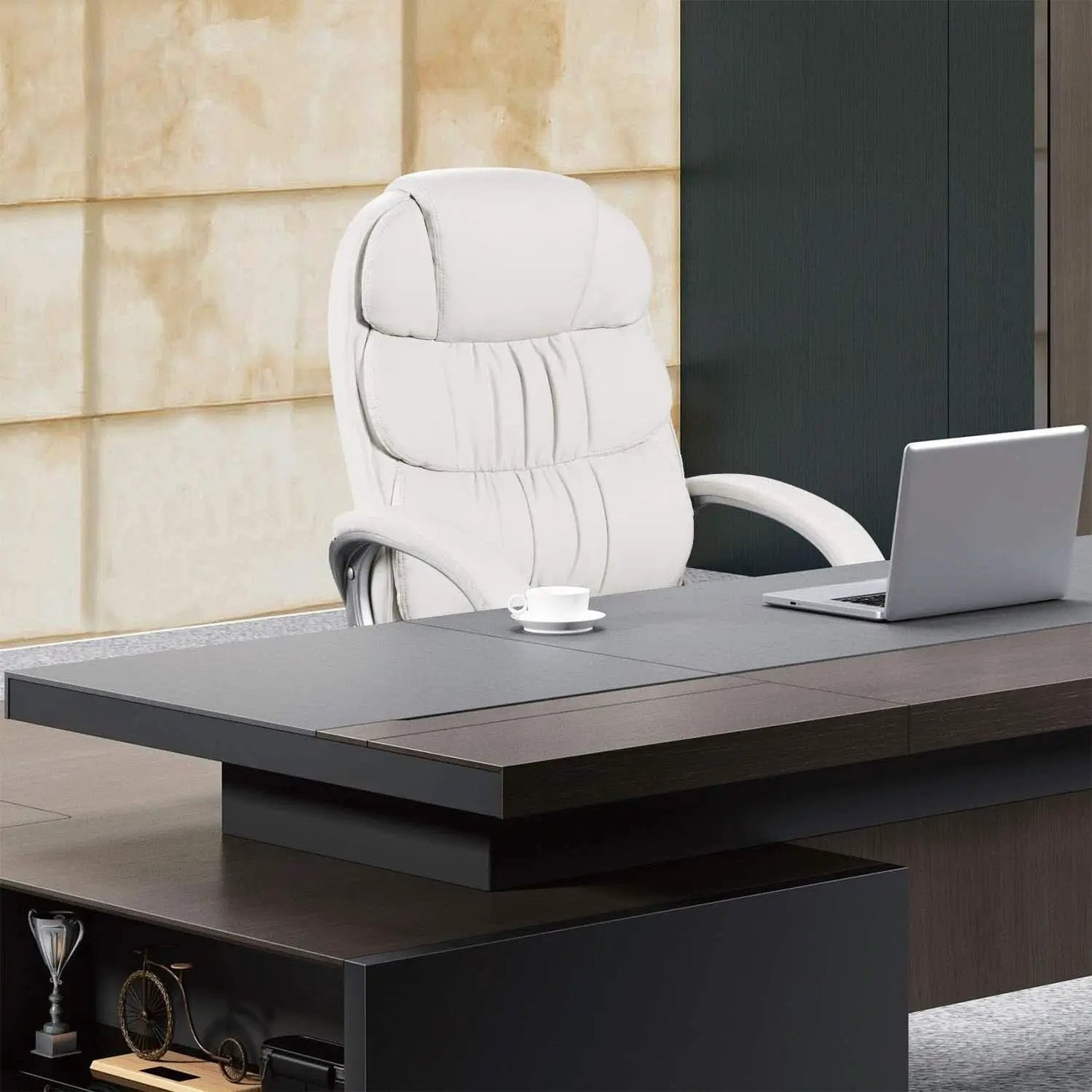 White High Back Office Chair With Adjustable Height from PriceLows™