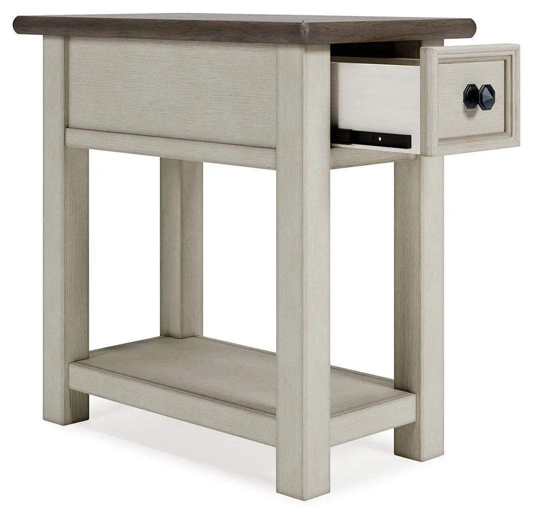 Bolanburg Chairside End Table | Farmhouse Style | Two-Tone Finish | Weathered Look