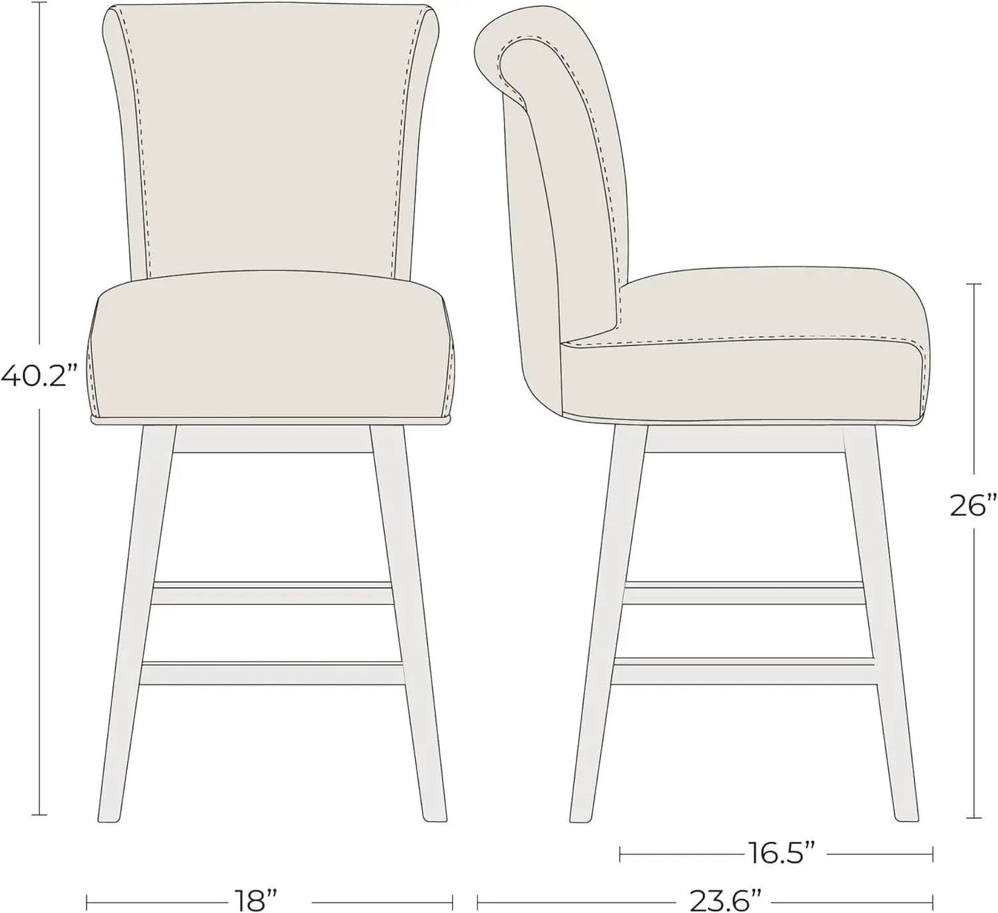 26 Inch Counter Height Swivel Bar Stools Set from PriceLows™