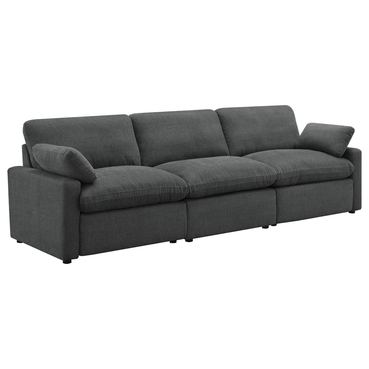 Collins Modular Power Sofa Dark | 124 x 40 x 38 in | Engineered Wood & Fabric | Grey