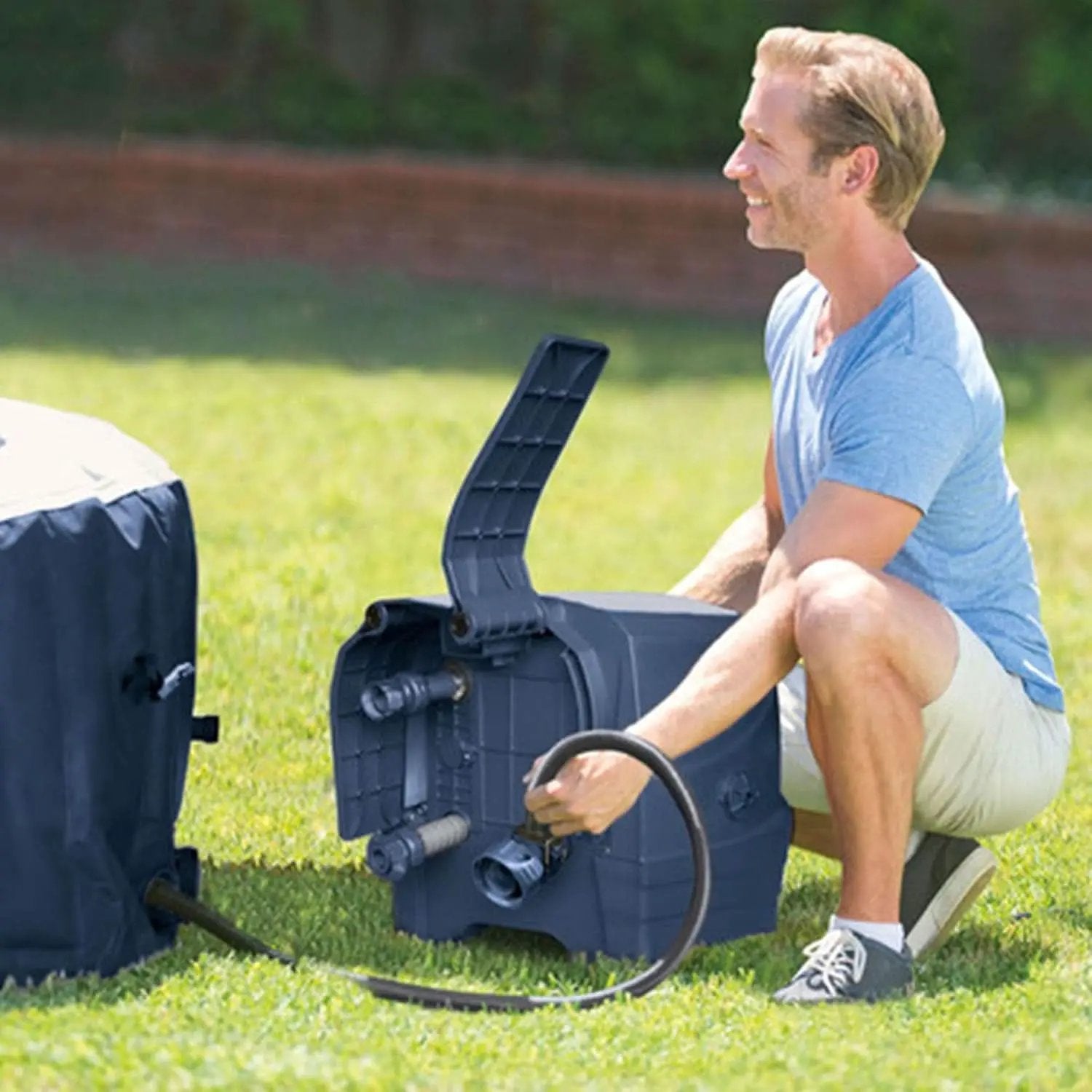 Greystone Deluxe 4 Person Inflatable Hot Tub With Wireless from PriceLows™