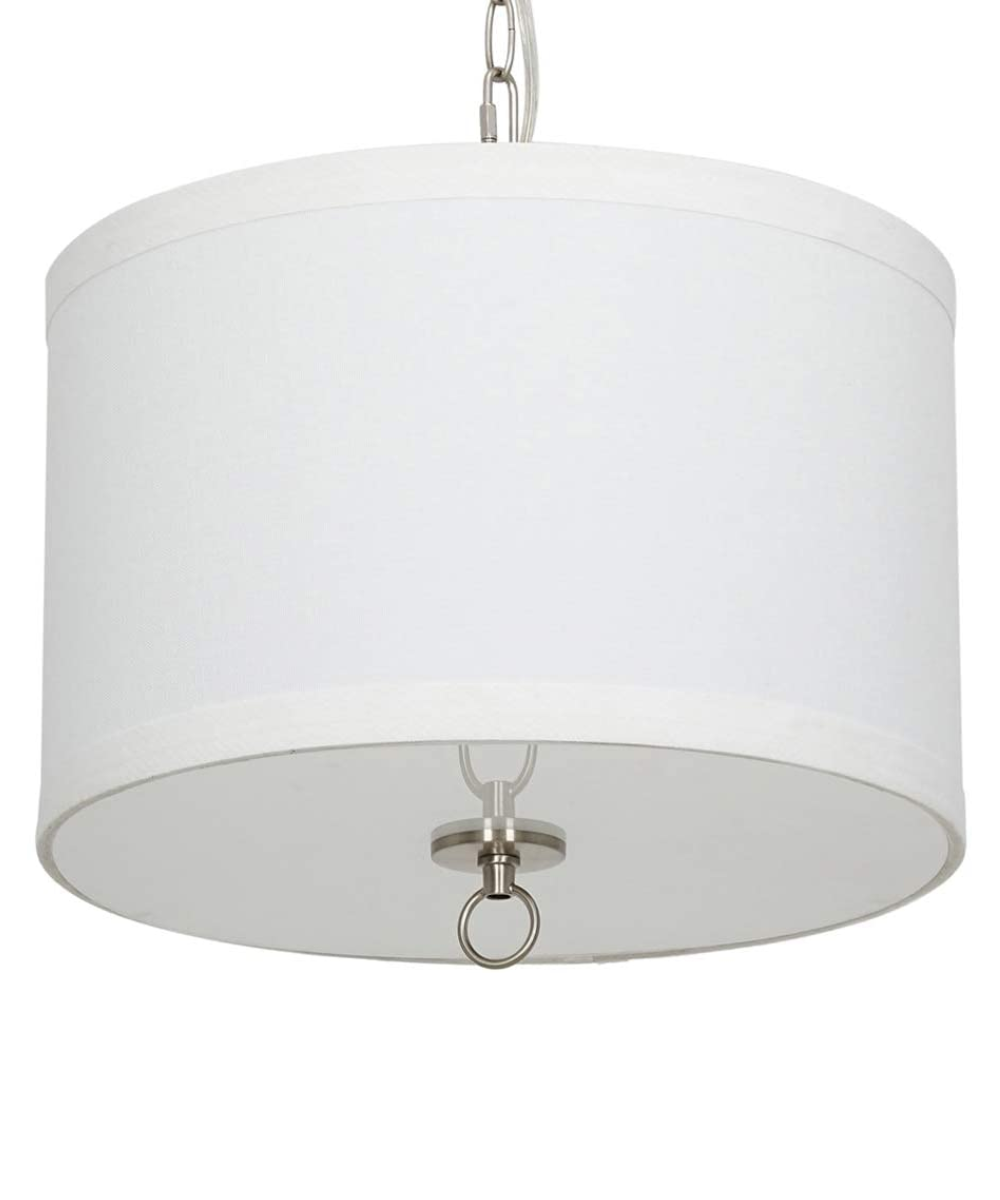 Pendant Light | Brushed Nickel | 14 Inch Wide | Linen