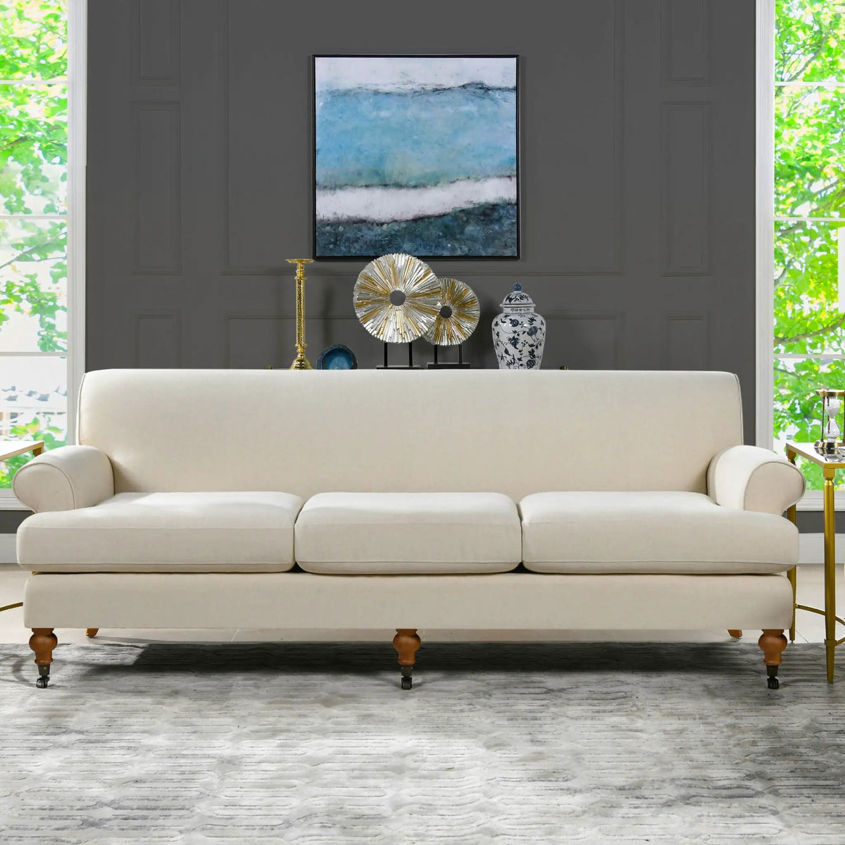 Alana Lawson Sofa | Three Cushion Tightback | Kiln-Dried Birchwood Frame | 88 Inch Length