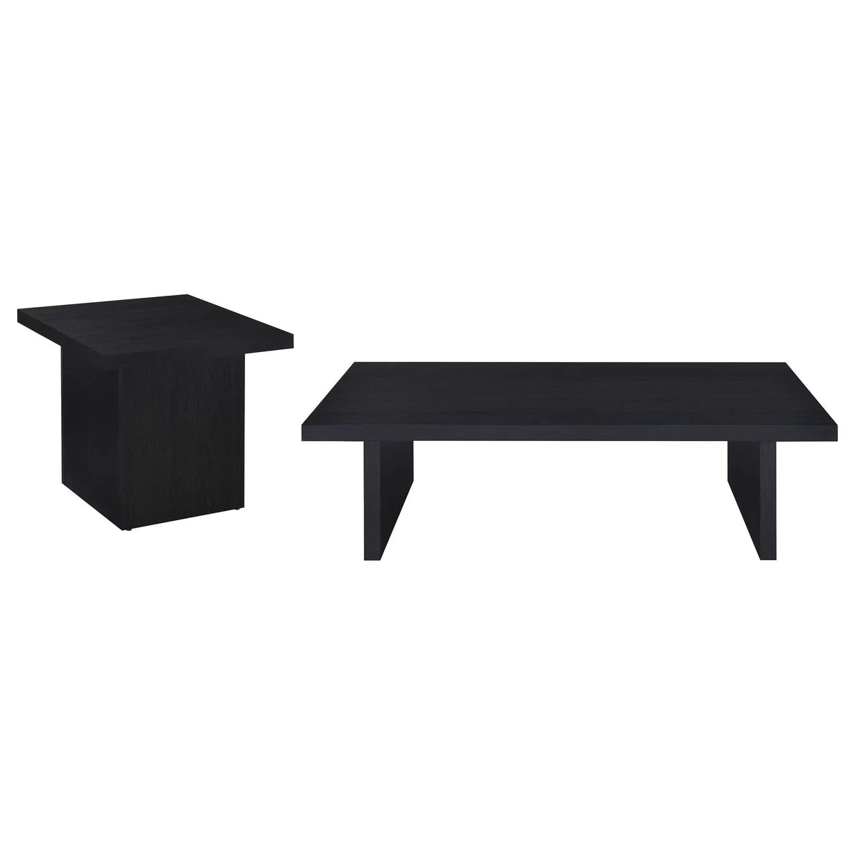 Max 2-piece Rectangular Coffee and End Table Set | 2-Piece Set | Engineered Wood & Veneer | Black