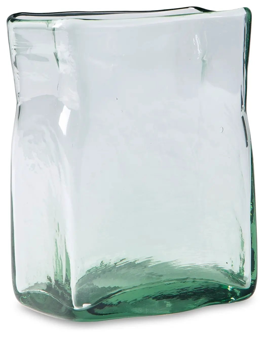 Taylow Transparent Glass Vase | Fluted Wide Opening | Long-Stemmed Blooms | 8 Inch Height