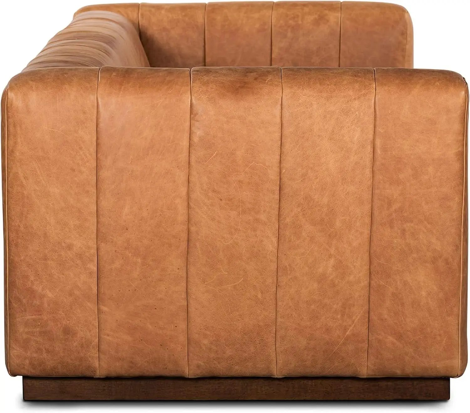 Canale 86 Inch Sofa Full Grain Italian Leather Cognac Tan from PriceLows™
