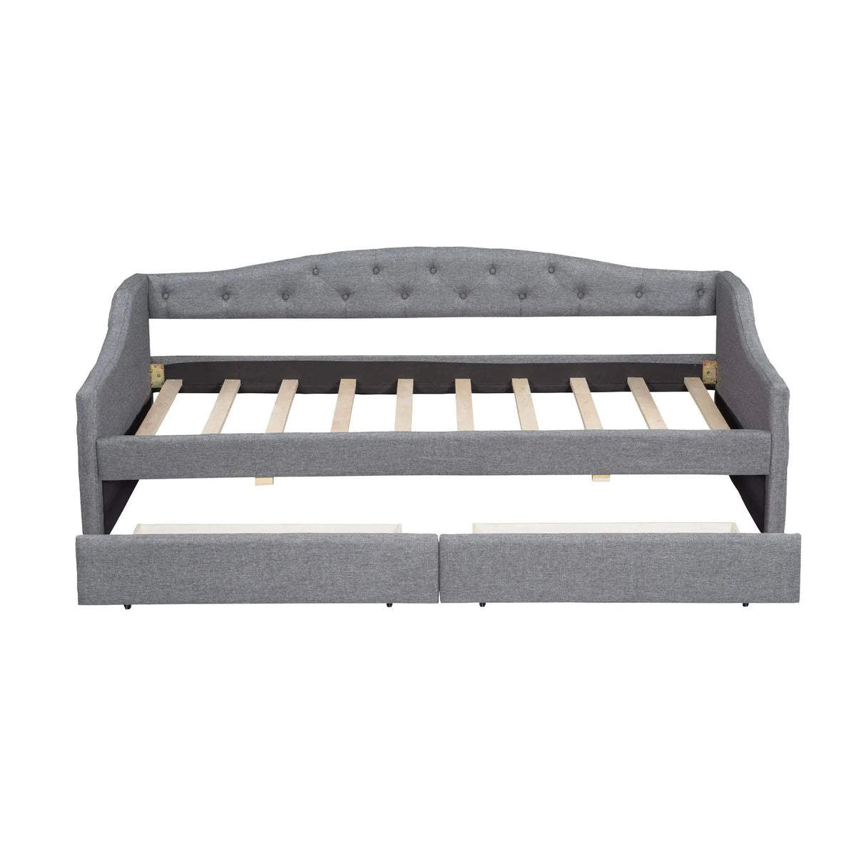 Daybed With LED Lights | Upholstered Trundle Daybed | Thickly Padded Sponge | 84 Inch Length