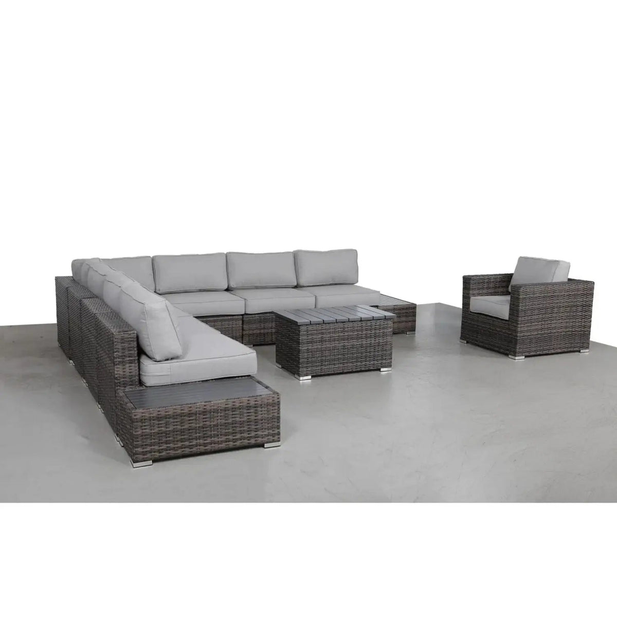 Outdoor Sectional Set | Handcrafted Wicker | Ultra-Soft Cushions | Entertainment Seating