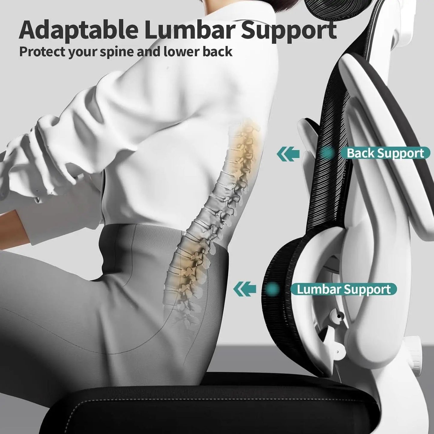 Ergonomic High Back Mesh Office Chair With Wheels Black from PriceLows™