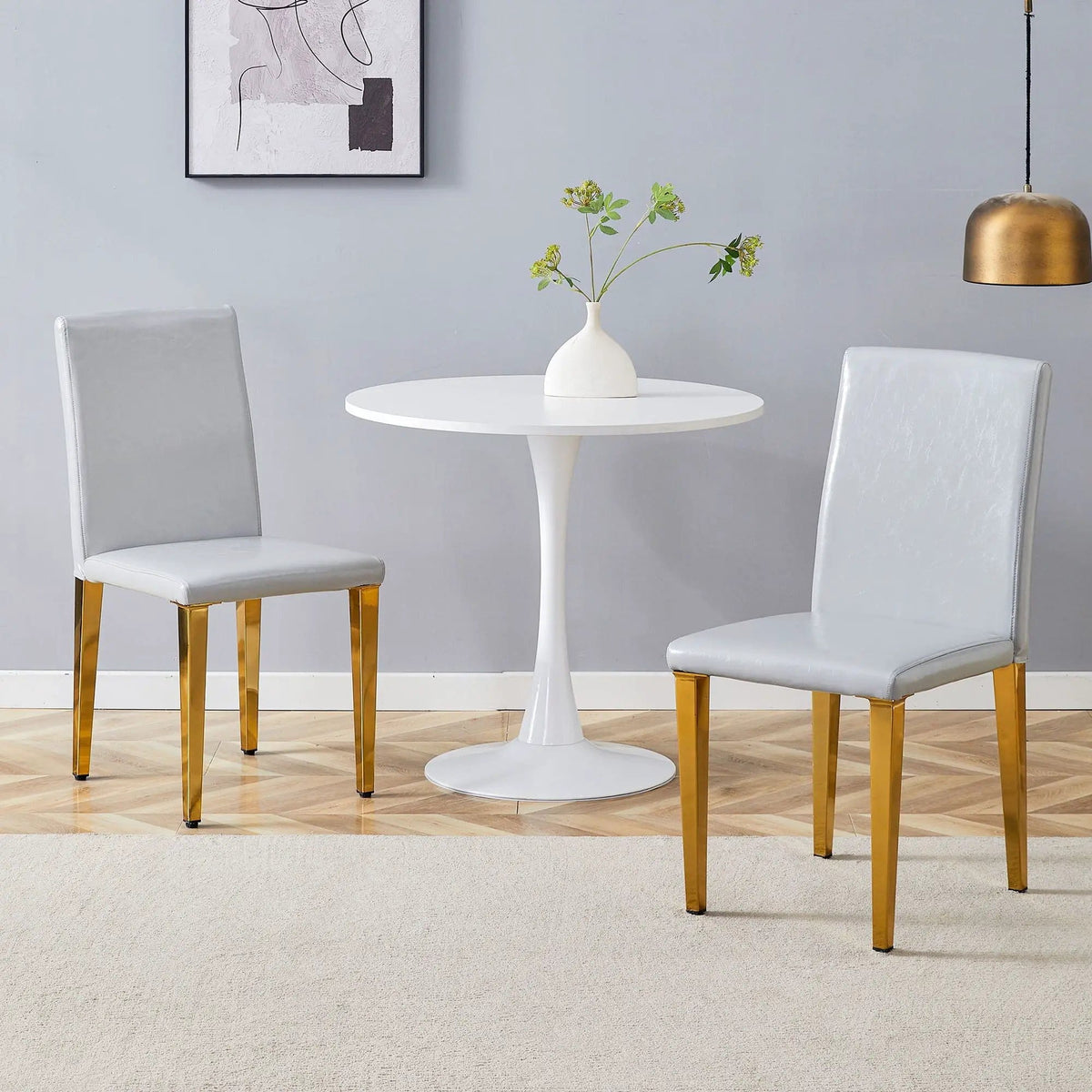 Modern Dining Chairs With Metal Legs Chair Set | 3 Pieces | Metal | Dining Room