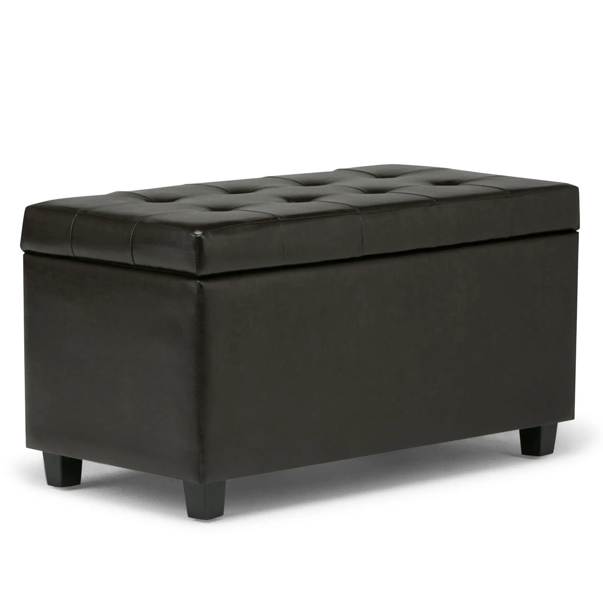 Cosmopolitan Upholstered Storage Ottoman | Child Safety Hinge | Large Interior Storage | 33.5 Inch Length
